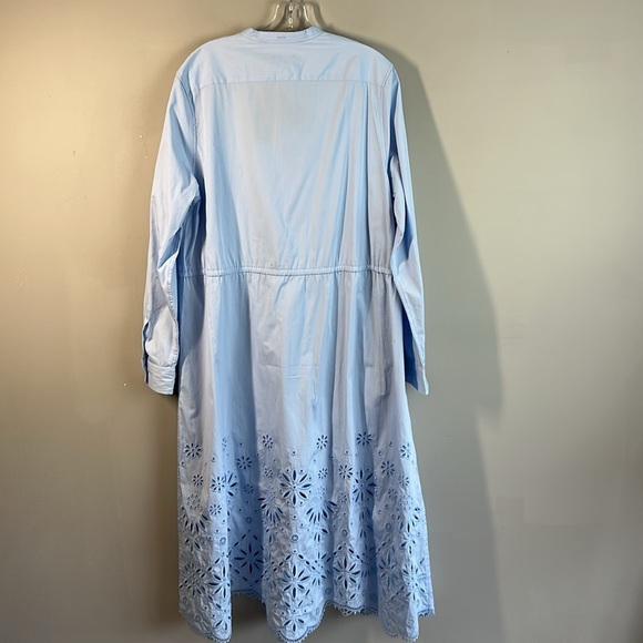 NWT Polo Ralph Lauren Blue Eyelet Embroidered Cotton Shirt Dress Size 14 Coastal - Picture 6 of 16